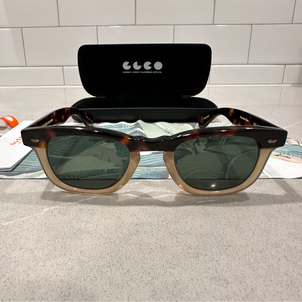 Garrett Leight LO‑B Sunglasses - Cappuccino / Pure G15 - Beautiful!
